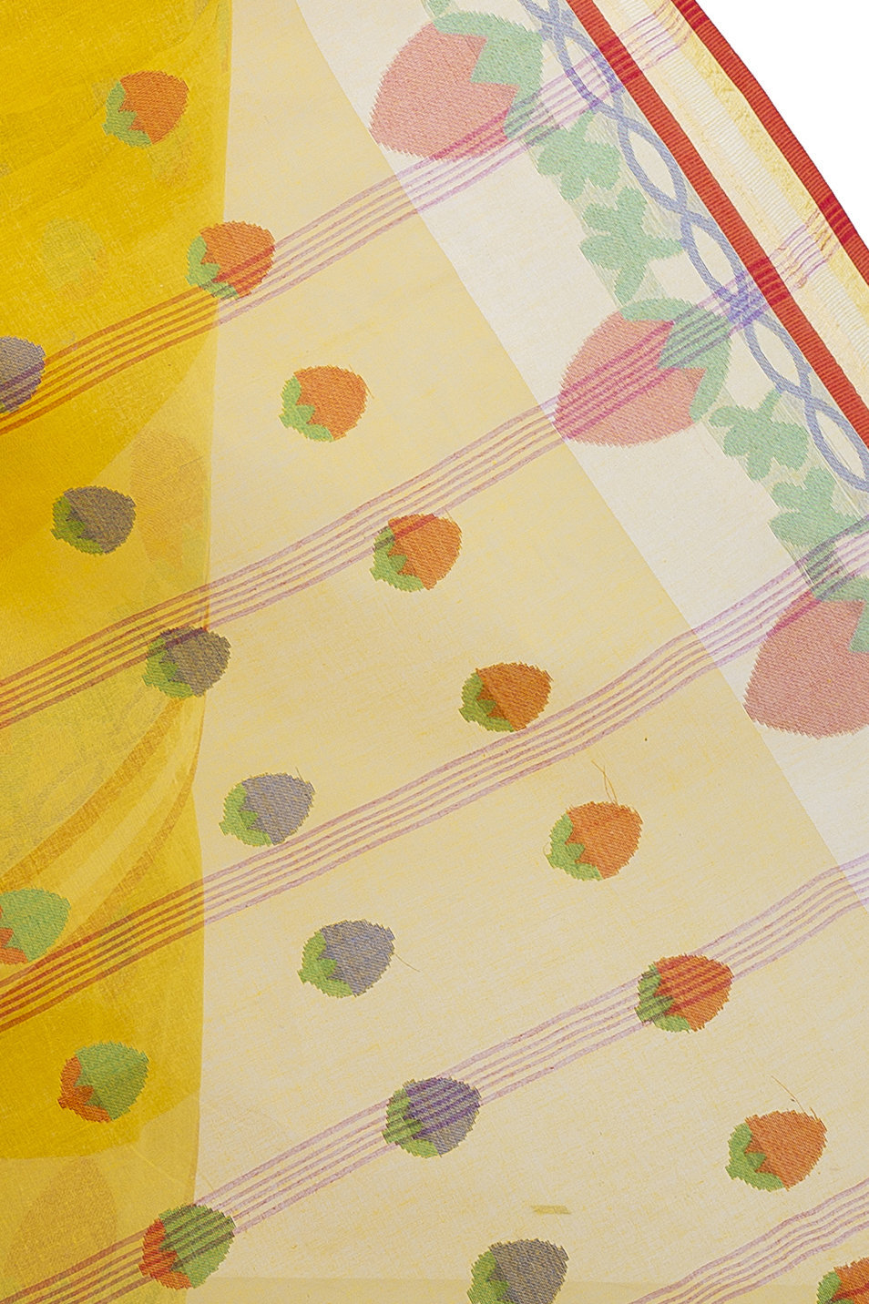 Yellow Pure Cotton PaddaPar Tant Saree (778)